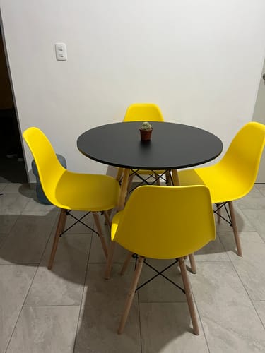 Comedor Mesa oslo 80 Negro + 4 Sillas Oslo