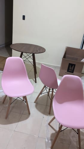 Comedor Mesa oslo 80 Nogal + 4 Sillas Oslo